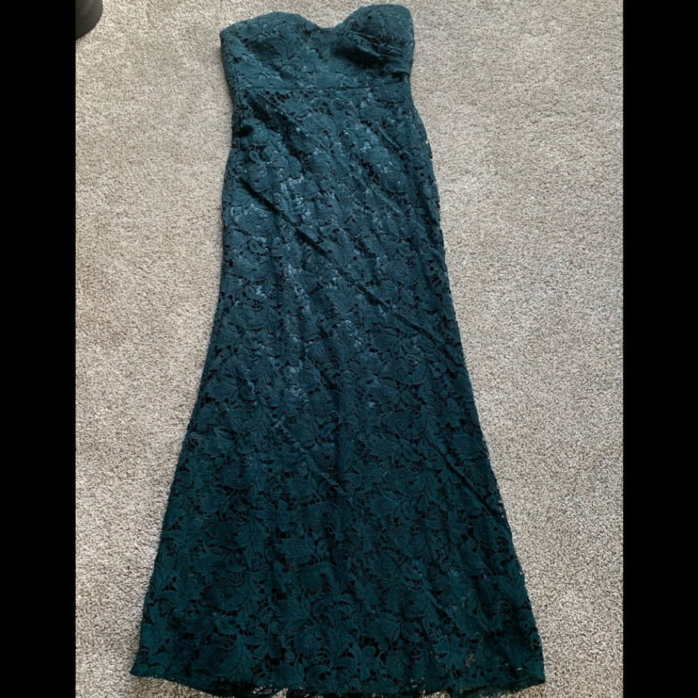 Lulu's Green Strapless Gown for Weddings